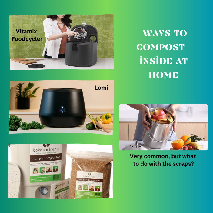 Indoor compost options: Vitamix food cycler, Lomi, Bokashi